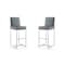 Manhattan Comfort Element 29 Faux Leather Bar Stool in Graphite and Polished Chrome, PK2 2-BS010-GP - alternate 1